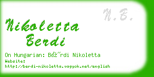 nikoletta berdi business card